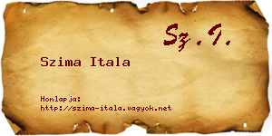 Szima Itala névjegykártya